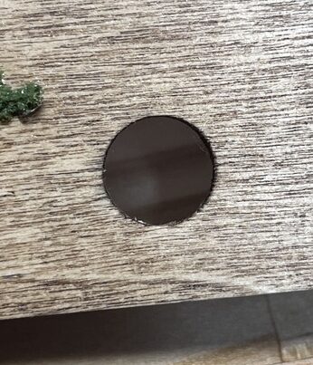 スターエム竹用ドリルの切れ味。べニアでもきれいに切れる。