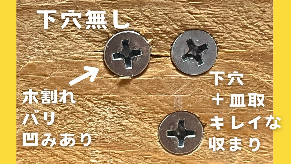ビス止めの比較
