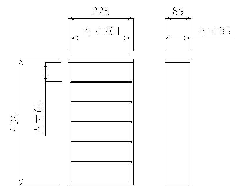ネジボックスの寸法図