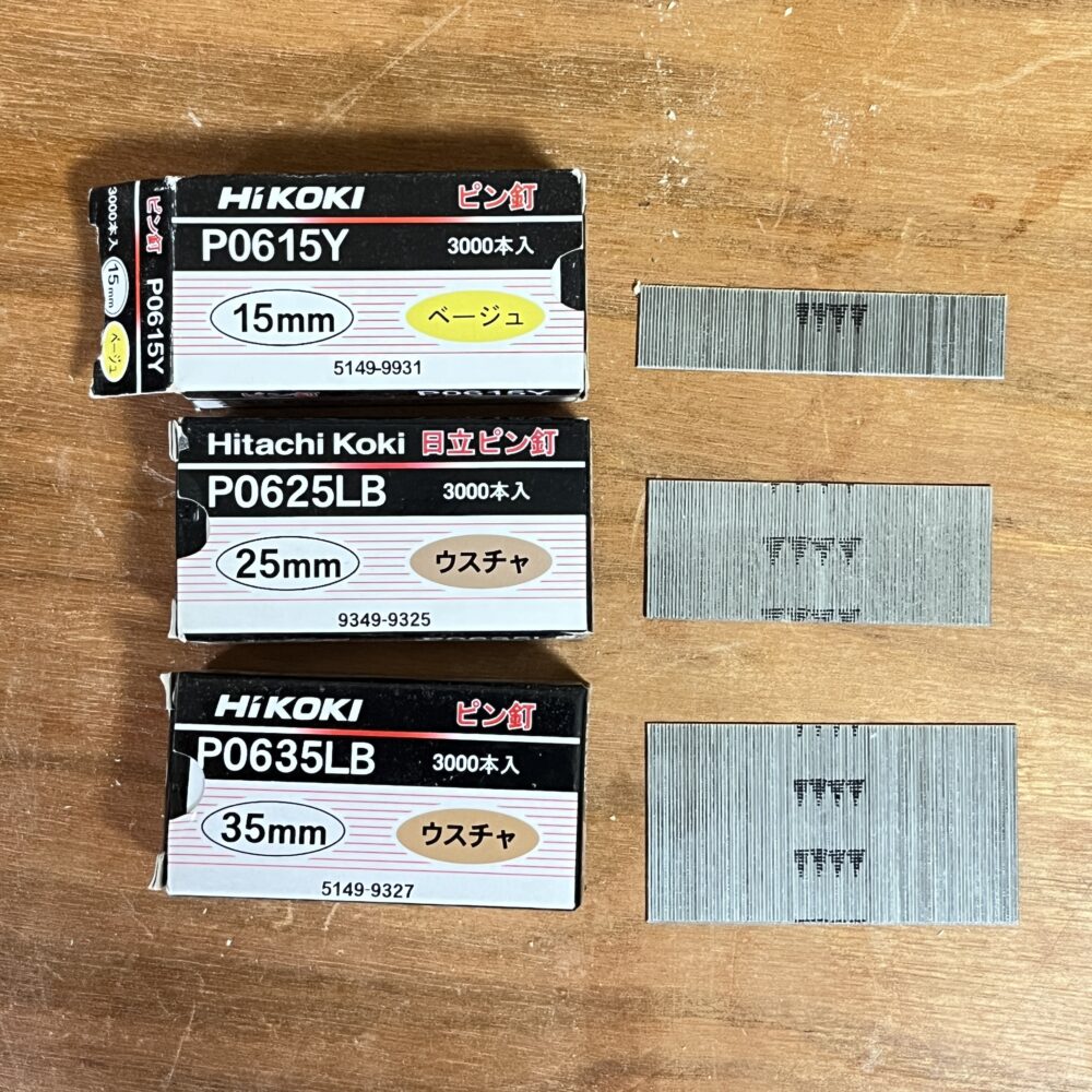 ピンネイルの種類　長さと色