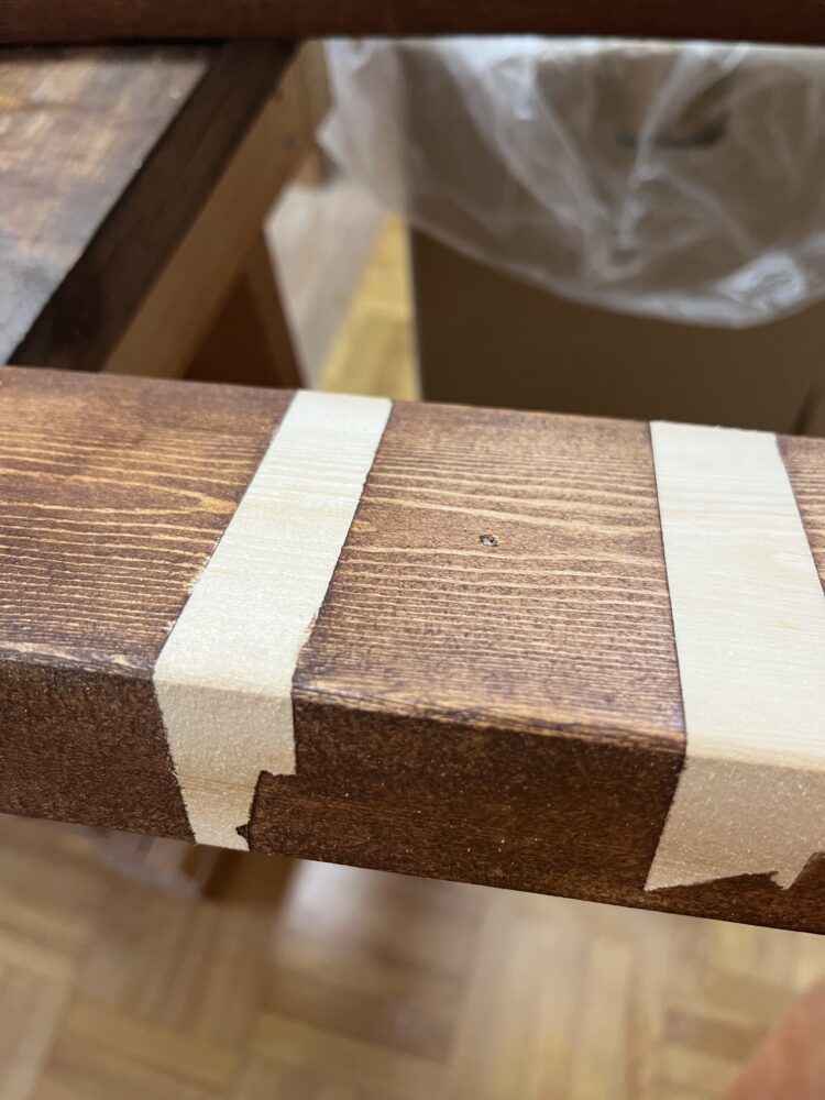 下地120番でワックス塗装