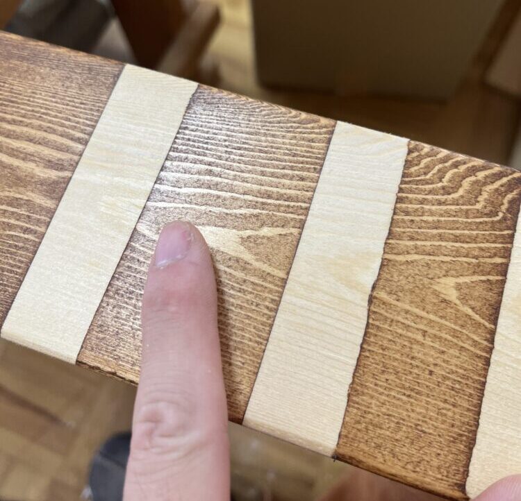 オールドウッドワックスの下地#180サンディングの場合