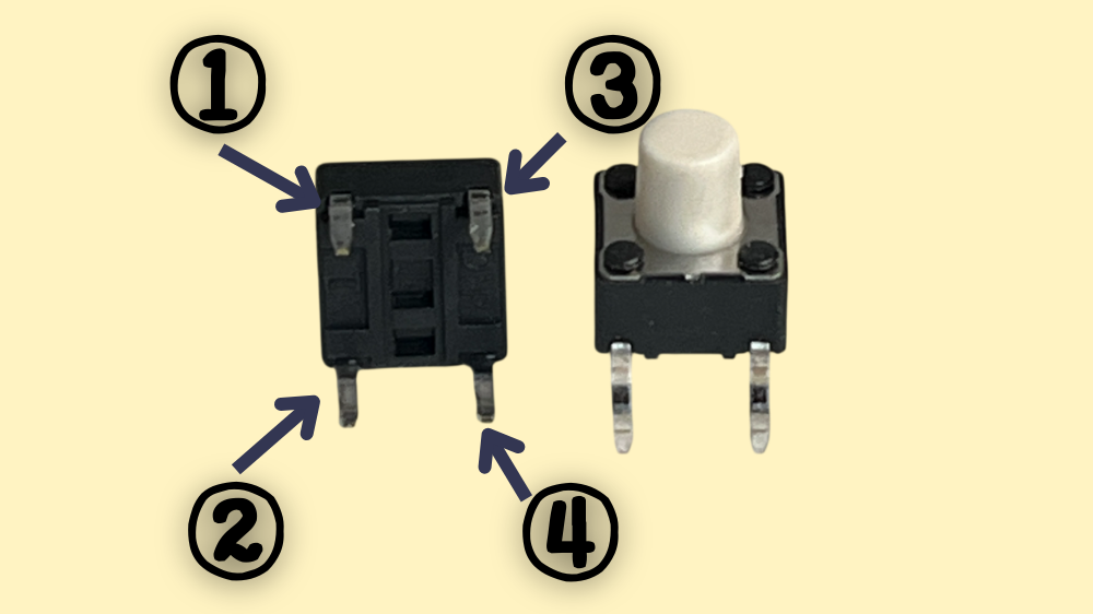 タクトスイッチのピンアサイン