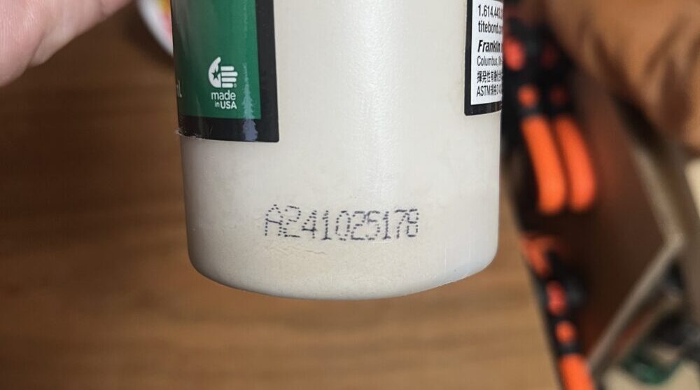 タイトボンド３のシリアルと製造年月日