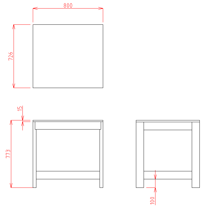 2x4で作る丈夫で簡単な机の図面